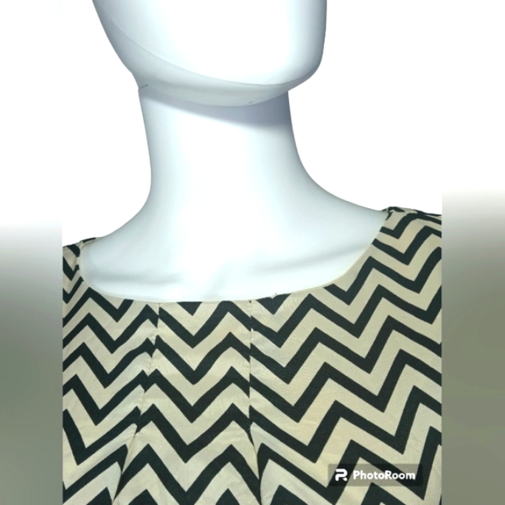 Miss Pinky 100% Polyester Light Creamy & Black Casual Dress Made In India Size L - Picture 4 of 15